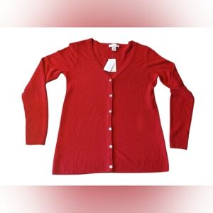 Christopher & Banks Women's Size S Red Button up Cardigan NWT